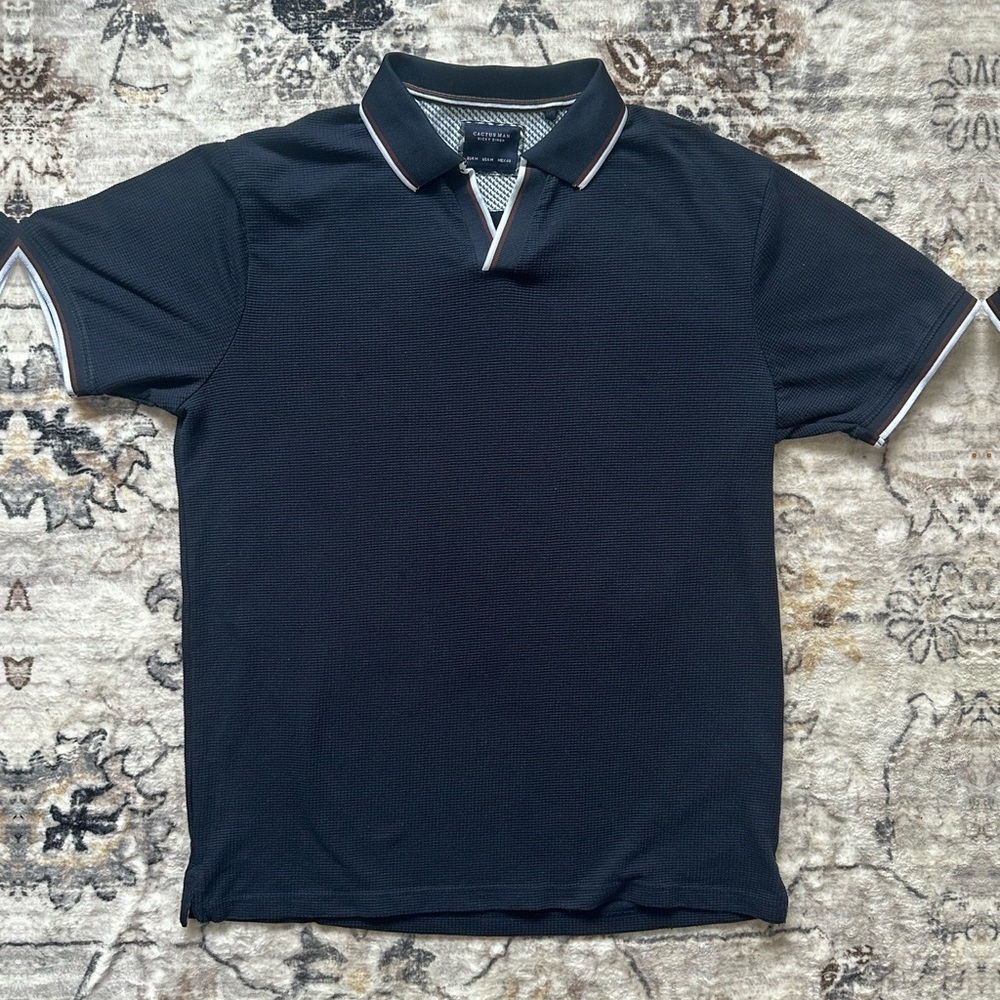 Cactus Men's Navy Polo Shirt